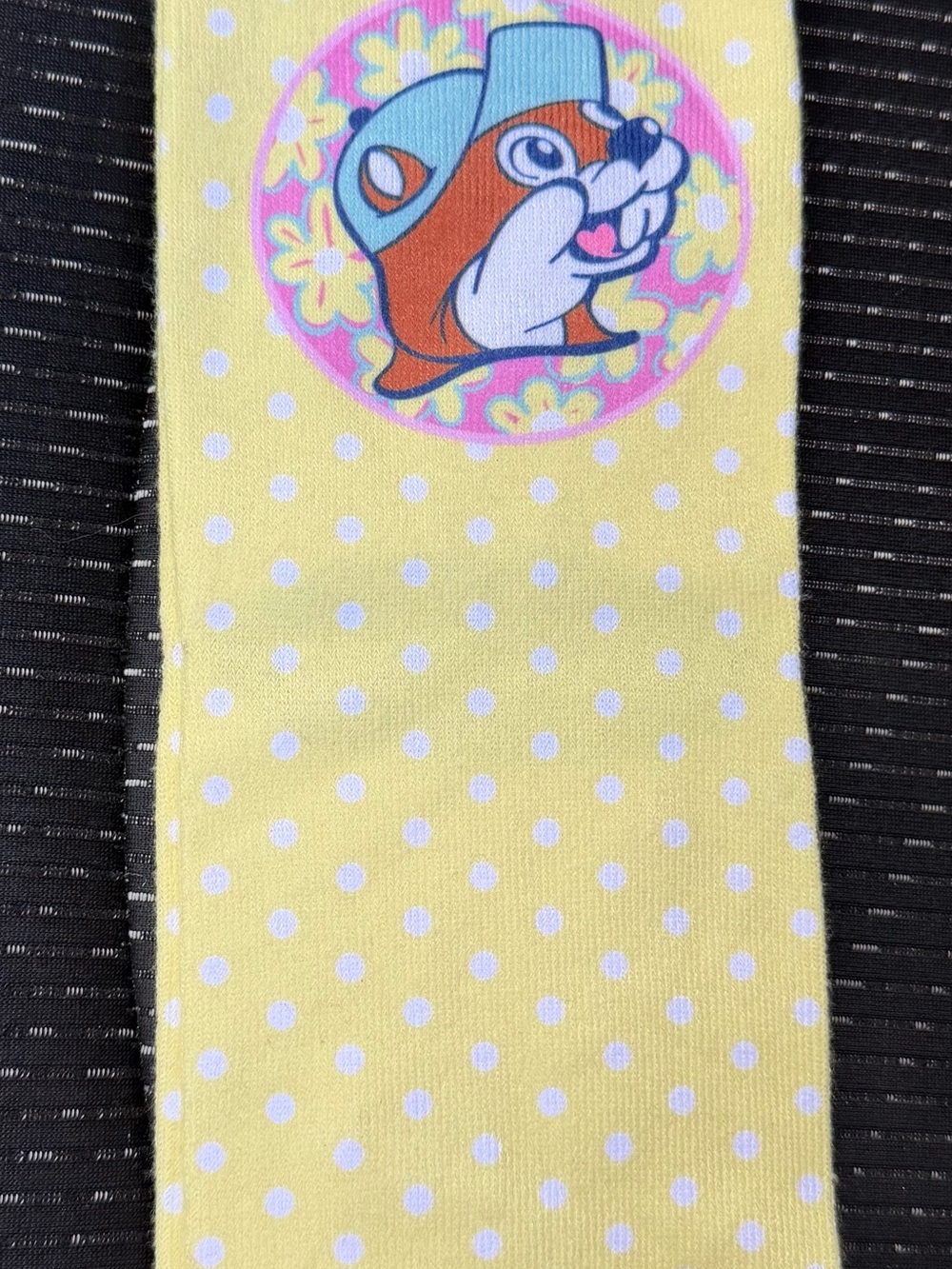 Yellow Polka Dot Women's Socks with Cute Cartoon Accent